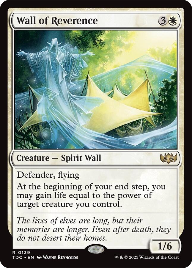 Wall of Reverence [Tarkir: Dragonstorm Commander] | Jack's On Queen