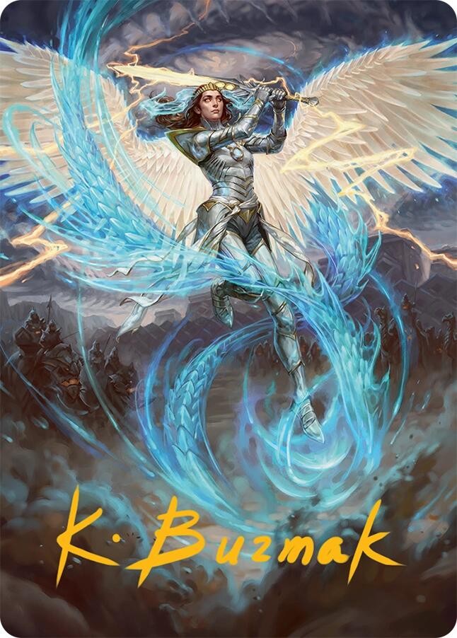 Elspeth, Storm Slayer Art Card (49/54) (Gold-Stamped Signature) [Tarkir: Dragonstorm Art Series] | Jack's On Queen