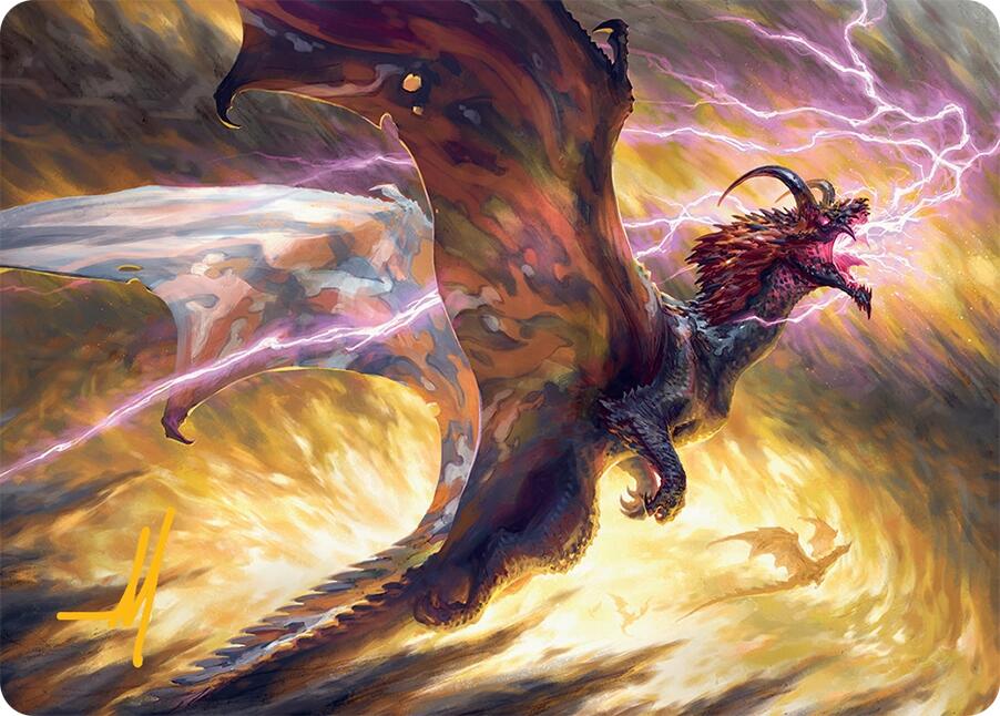 Stormscale Scion Art Card (17/54) (Gold-Stamped Signature) [Tarkir: Dragonstorm Art Series] | Jack's On Queen