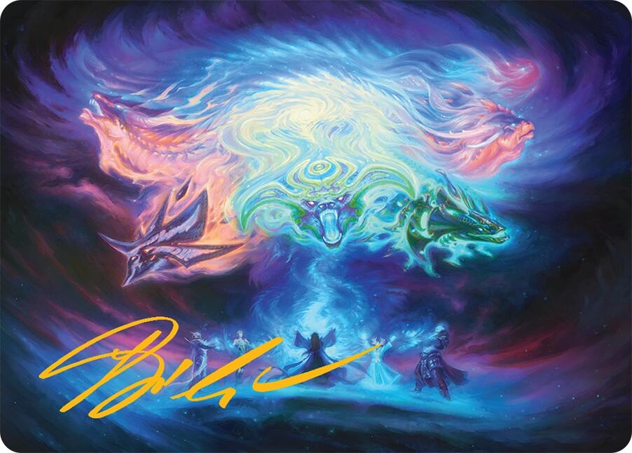 Call the Spirit Dragons Art Card (21/54) (Gold-Stamped Signature) [Tarkir: Dragonstorm Art Series] | Jack's On Queen