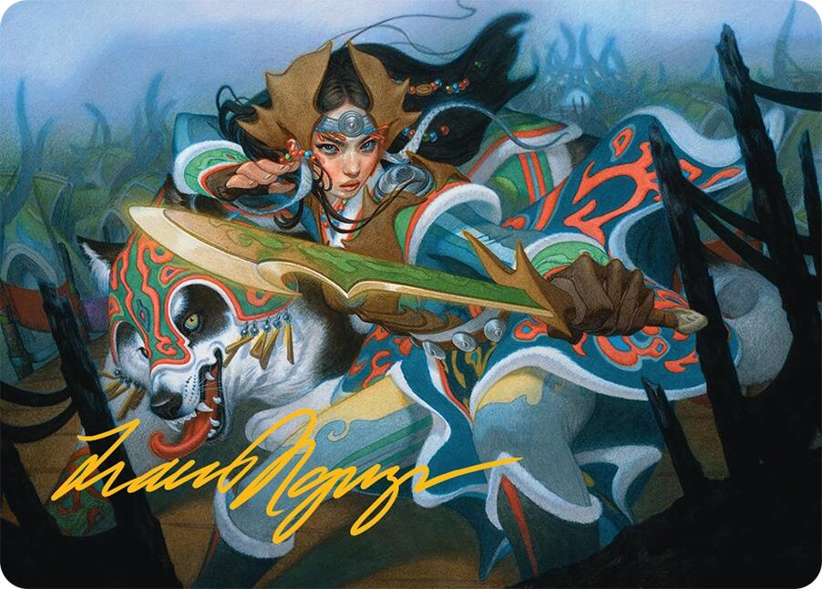 Eshki Dragonclaw Art Card (23/54) (Gold-Stamped Signature) [Tarkir: Dragonstorm Art Series] | Jack's On Queen