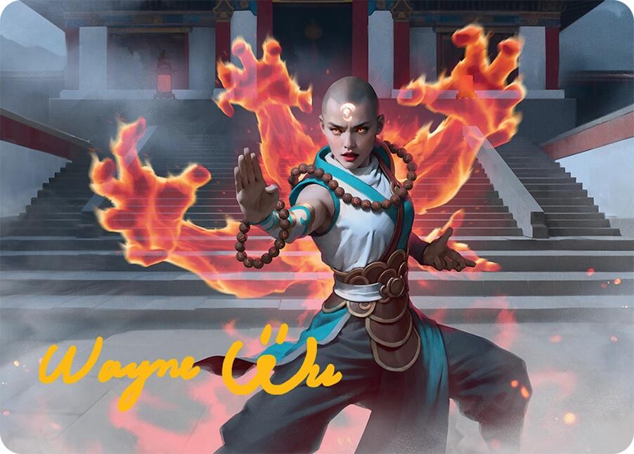 Flamehold Grappler Art Card (24/54) (Gold-Stamped Signature) [Tarkir: Dragonstorm Art Series] | Jack's On Queen