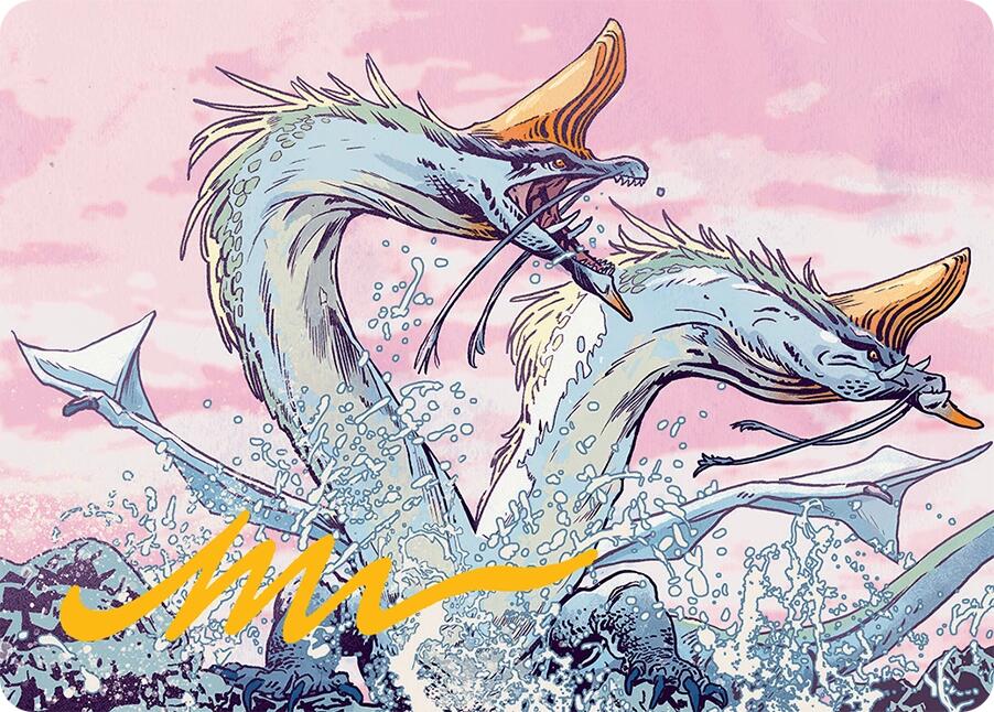 Twinmaw Stormbrood Art Card (39/54) (Gold-Stamped Signature) [Tarkir: Dragonstorm Art Series] | Jack's On Queen