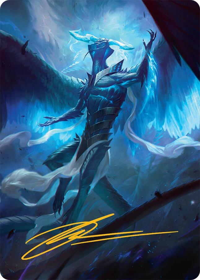 Ugin, Eye of the Storms Art Card (1/54) (Gold-Stamped Signature) [Tarkir: Dragonstorm Art Series] | Jack's On Queen