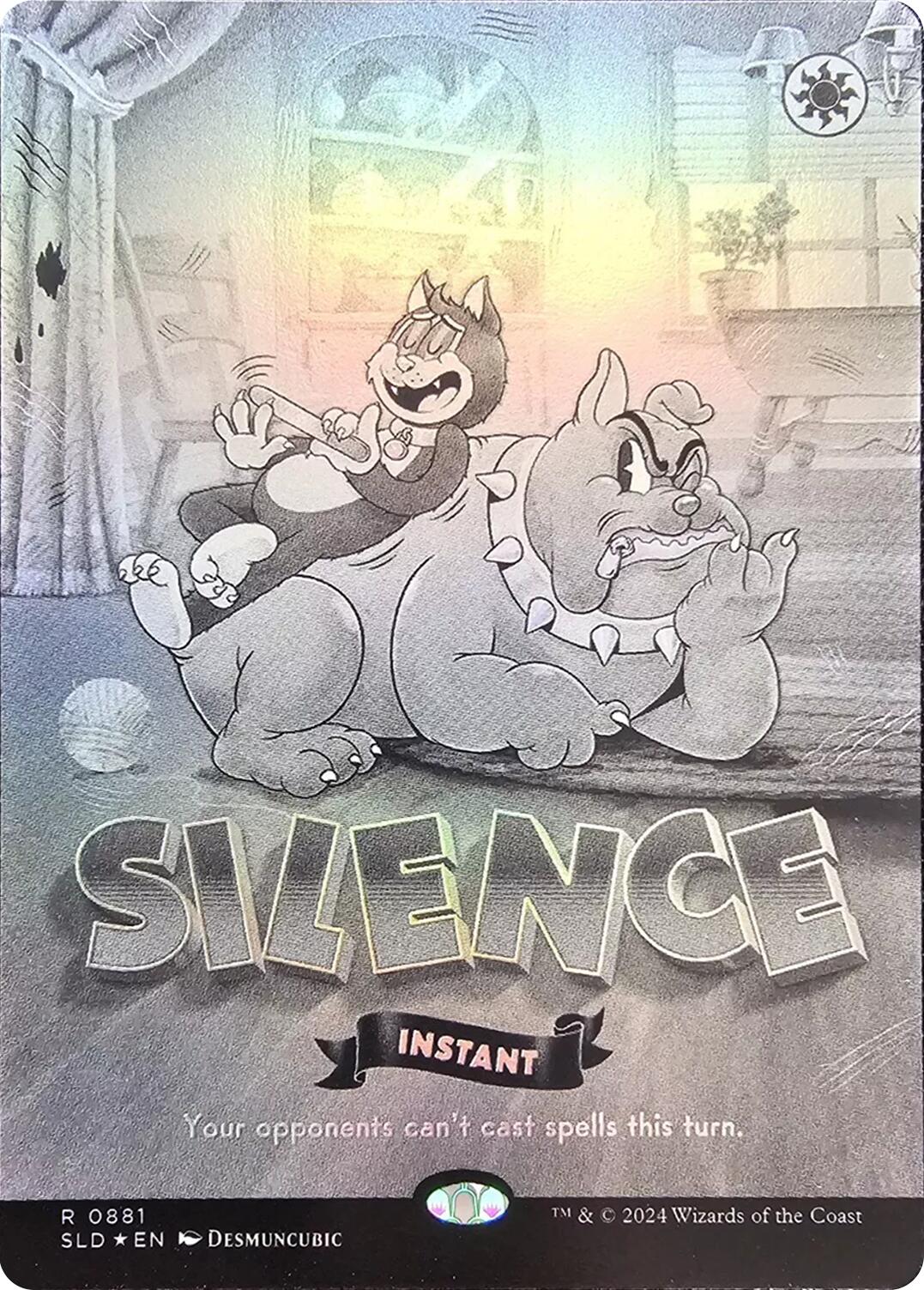 Silence (0881) (Black & White Foil) [Secret Lair Drop Series] | Jack's On Queen