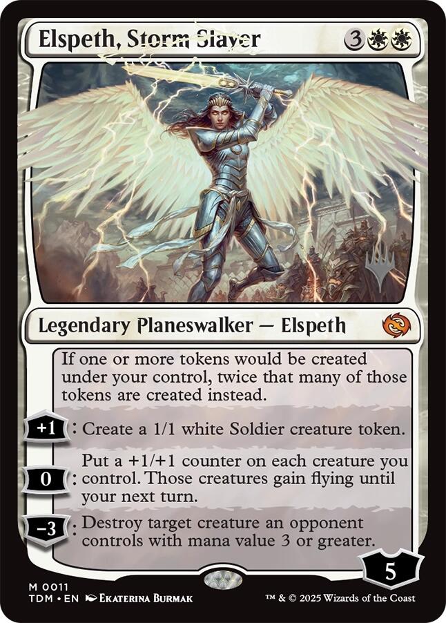 Elspeth, Storm Slayer [Tarkir: Dragonstorm Promos] | Jack's On Queen