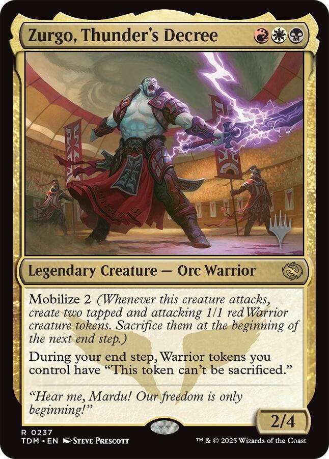 Zurgo, Thunder's Decree [Tarkir: Dragonstorm Promos] | Jack's On Queen