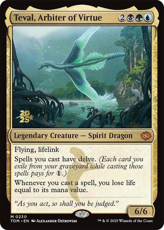 Teval, Arbiter of Virtue [Tarkir: Dragonstorm Prerelease Promos] | Jack's On Queen