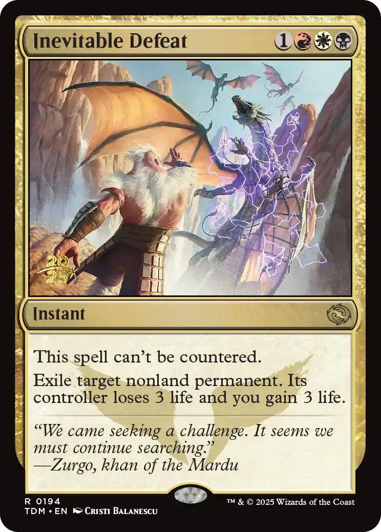 Inevitable Defeat [Tarkir: Dragonstorm Prerelease Promos] | Jack's On Queen