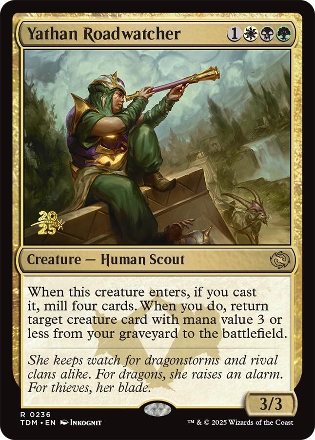 Yathan Roadwatcher [Tarkir: Dragonstorm Prerelease Promos] | Jack's On Queen