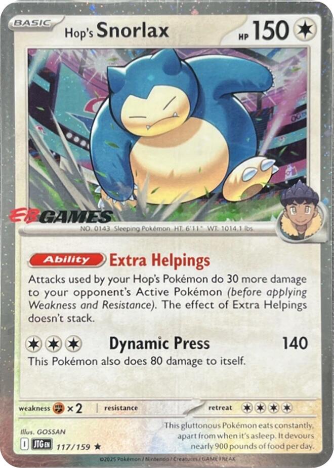 Hop's Snorlax (117/159) (EB Games) (Cosmos Holo) [Scarlet & Violet: Journey Together] | Jack's On Queen
