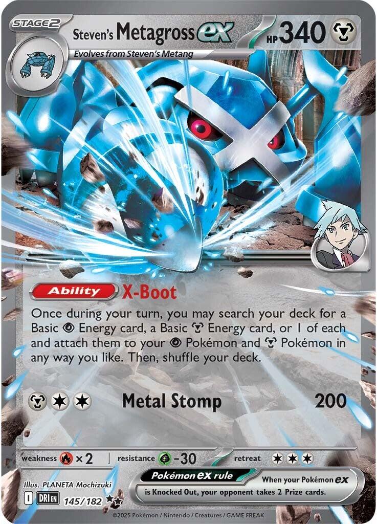 Steven's Metagross ex (145/182) [Scarlet & Violet: Destined Rivals] | Jack's On Queen