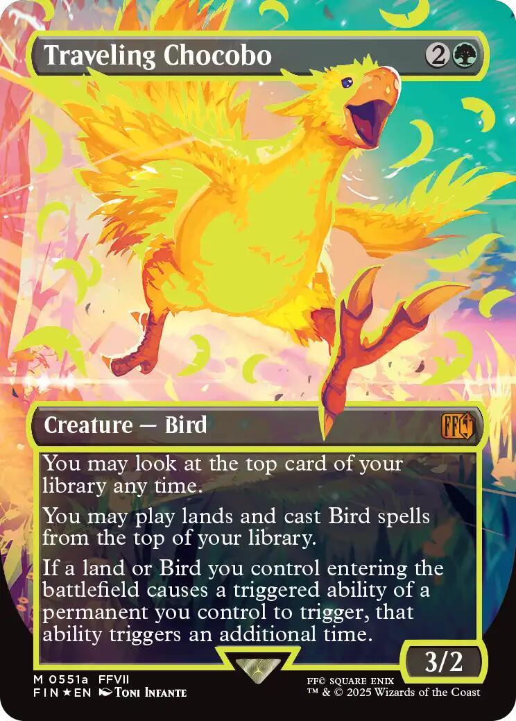 Traveling Chocobo (Borderless) (Neon Ink Yellow) [FINAL FANTASY] | Jack's On Queen