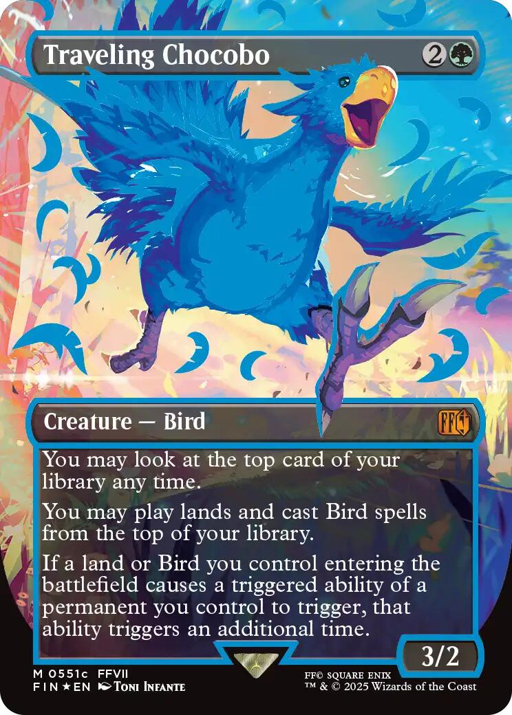 Traveling Chocobo (Borderless) (Neon Ink Blue) [FINAL FANTASY] | Jack's On Queen