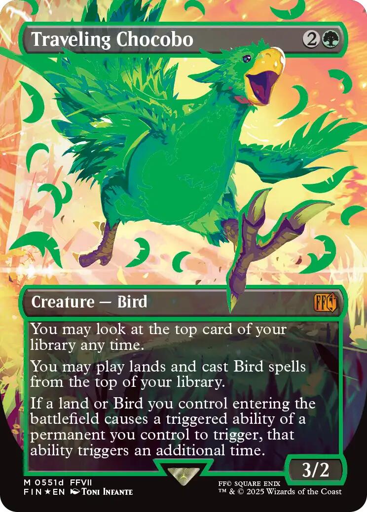 Traveling Chocobo (Borderless) (Neon Ink Green) [FINAL FANTASY] | Jack's On Queen