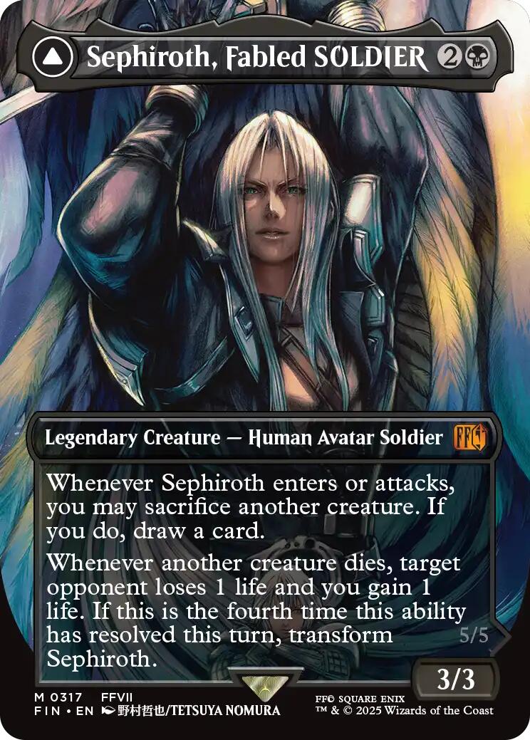 Sephiroth, Fabled SOLDIER // Sephiroth, One-Winged Angel (Borderless) (0317) [FINAL FANTASY] | Jack's On Queen