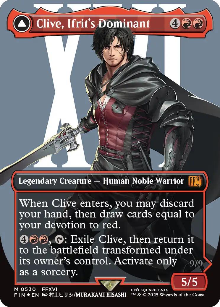 Clive, Ifrit's Dominant // Ifrit, Warden of Inferno (Borderless) (Surge Foil) [FINAL FANTASY] | Jack's On Queen