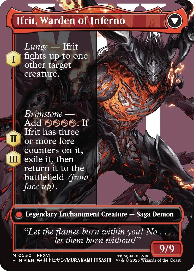 Clive, Ifrit's Dominant // Ifrit, Warden of Inferno (Borderless) (Surge Foil) [FINAL FANTASY] | Jack's On Queen