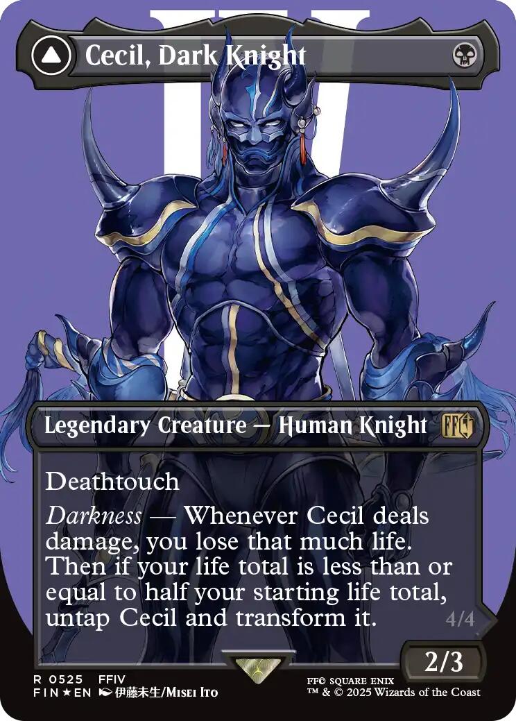 Cecil, Dark Knight // Cecil, Redeemed Paladin (Borderless) (Surge Foil) [FINAL FANTASY] | Jack's On Queen