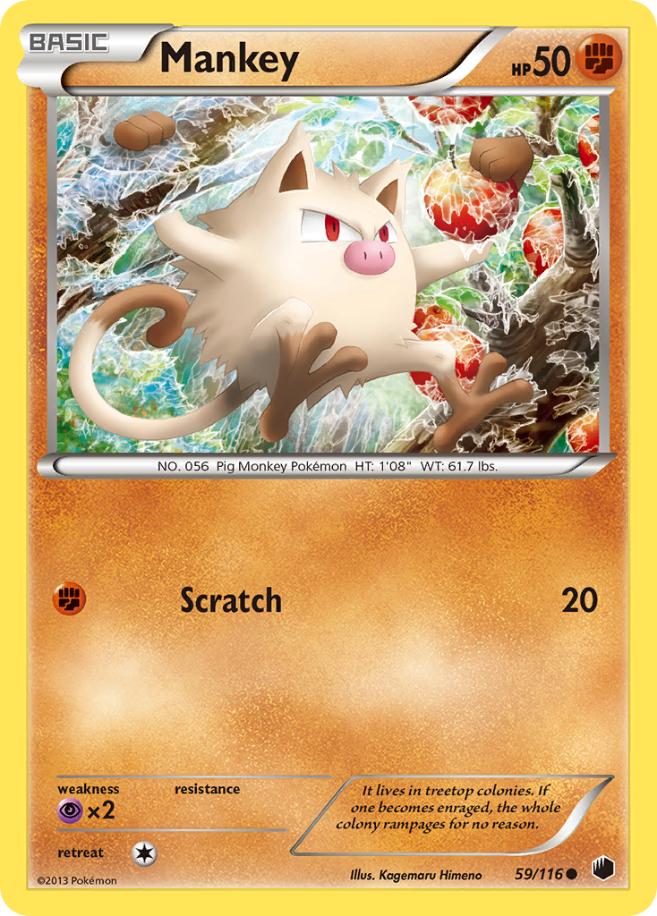 Mankey (59/116) [Black & White: Plasma Freeze] | Jack's On Queen