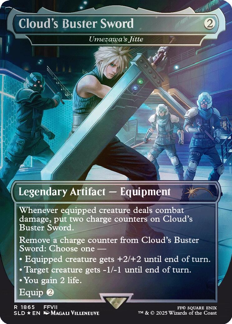 Cloud's Buster Sword - Umezawa's Jitte (Rainbow Foil) [Secret Lair Drop Series] | Jack's On Queen