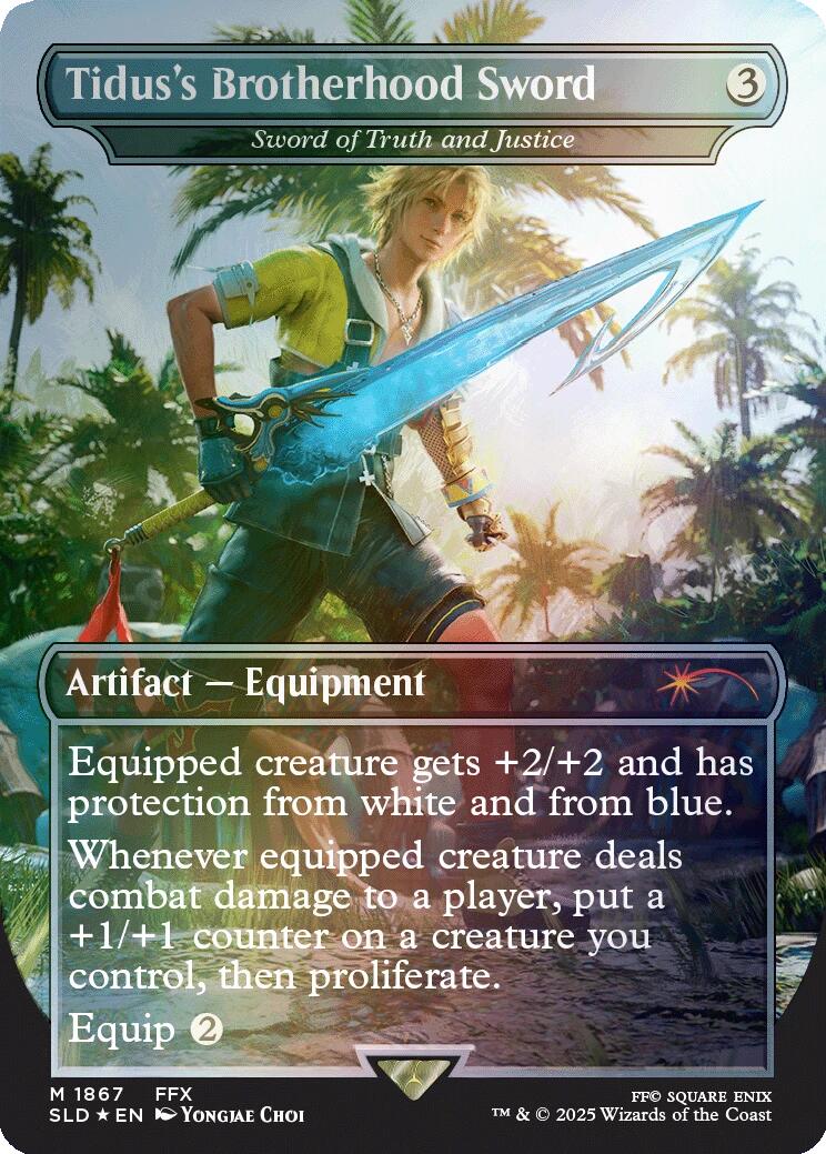 Tidus's Brotherhood Sword - Sword of Truth and Justice (Rainbow Foil) [Secret Lair Drop Series] | Jack's On Queen