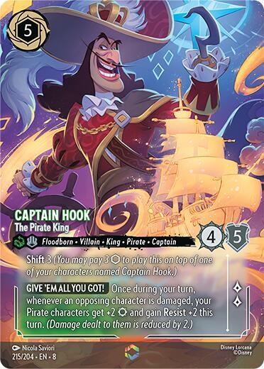 Captain Hook - The Pirate King (Enchanted) (215/204) [Reign of Jafar] | Jack's On Queen