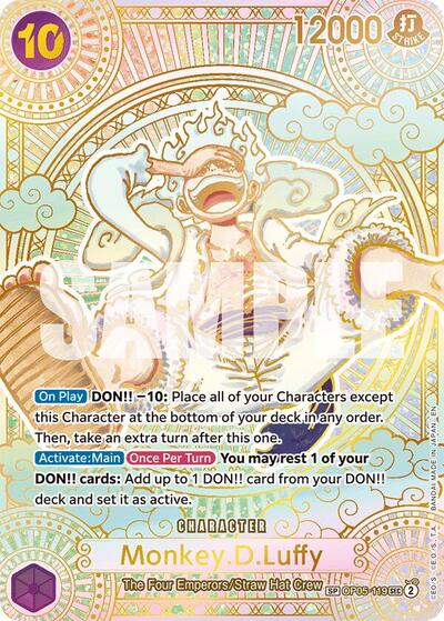 Monkey.D.Luffy (119) (SP) (Gold) (OP05-119) [A Fist of Divine Speed] | Jack's On Queen