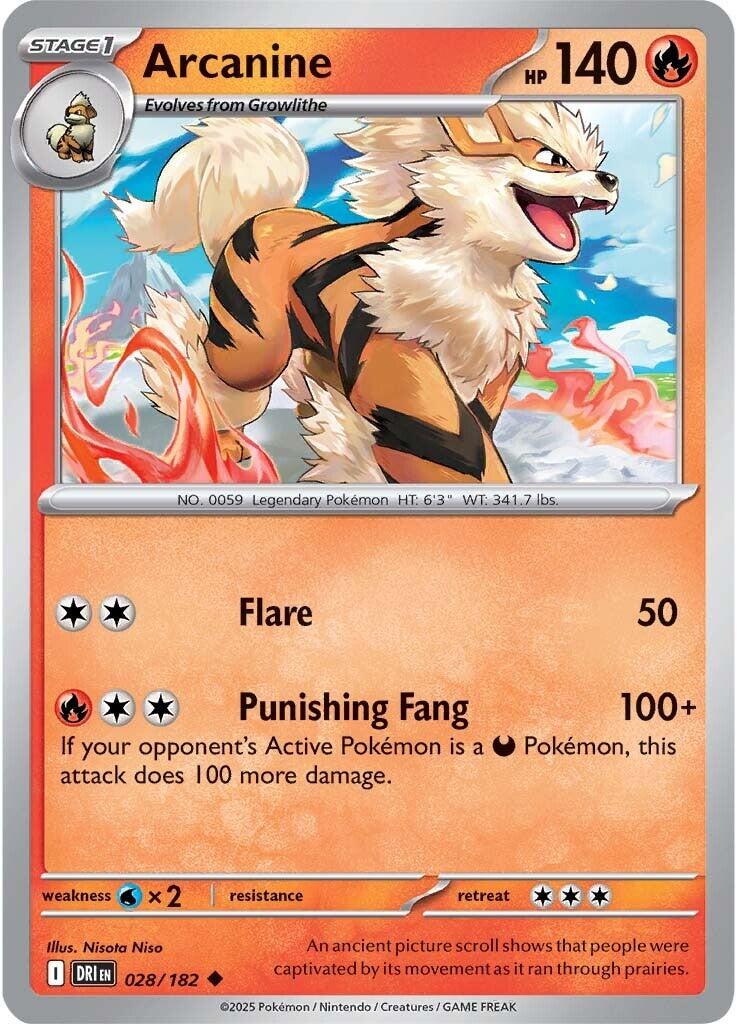 Arcanine (028/182) [Scarlet & Violet: Destined Rivals] | Jack's On Queen