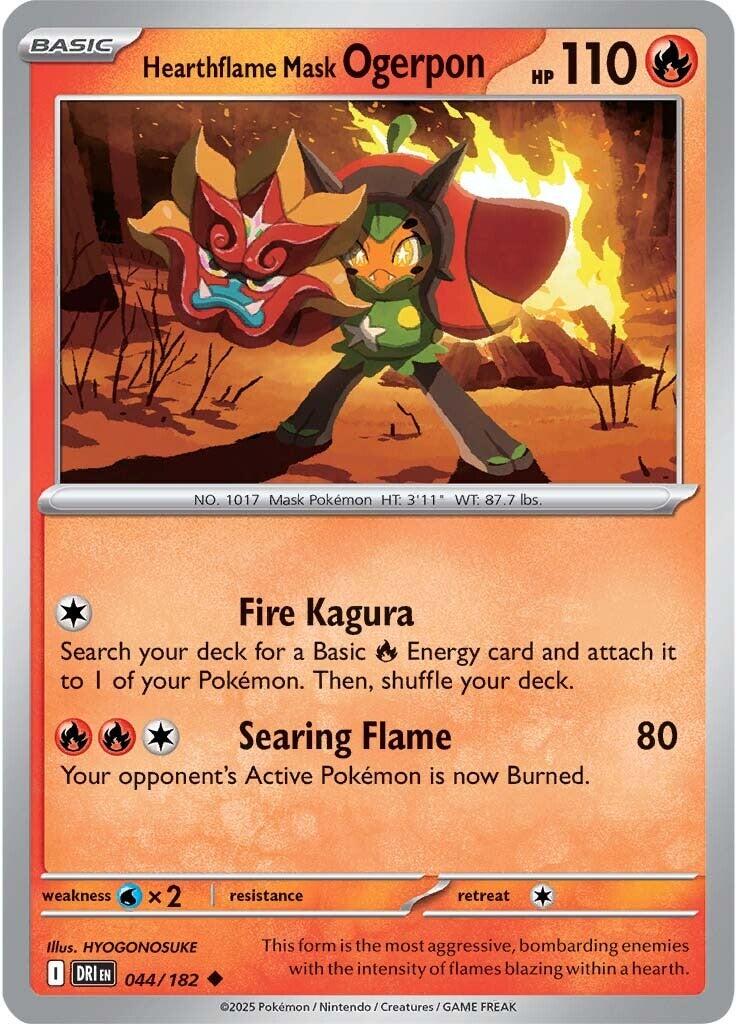 Hearthflame Mask Ogerpon (044/182) [Scarlet & Violet: Destined Rivals] | Jack's On Queen