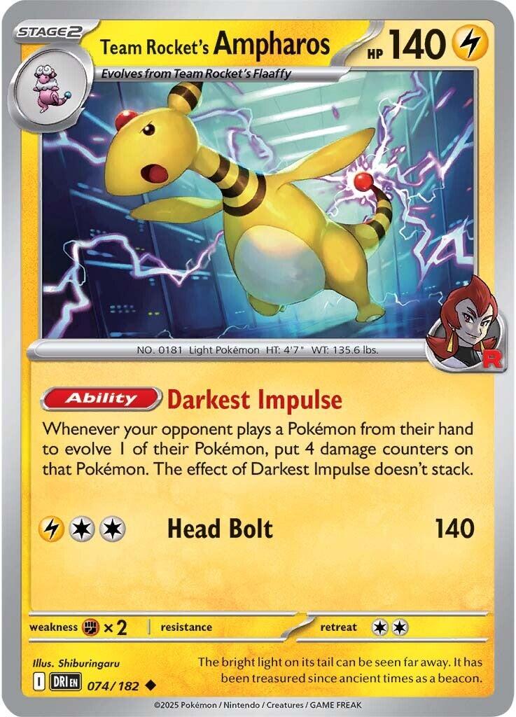 Team Rocket's Ampharos (074/182) [Scarlet & Violet: Destined Rivals] | Jack's On Queen