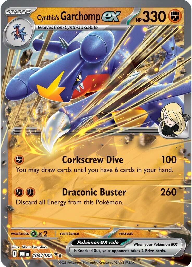 Cynthia's Garchomp ex (104/182) [Scarlet & Violet: Destined Rivals] | Jack's On Queen