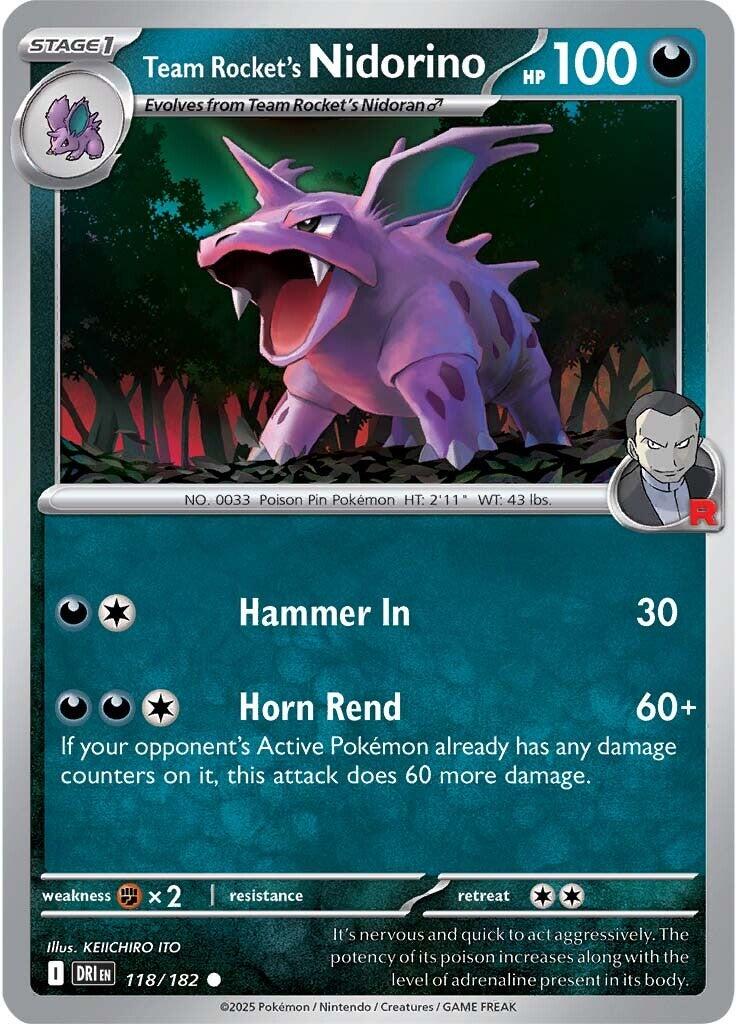 Team Rocket's Nidorino (118/182) [Scarlet & Violet: Destined Rivals] | Jack's On Queen