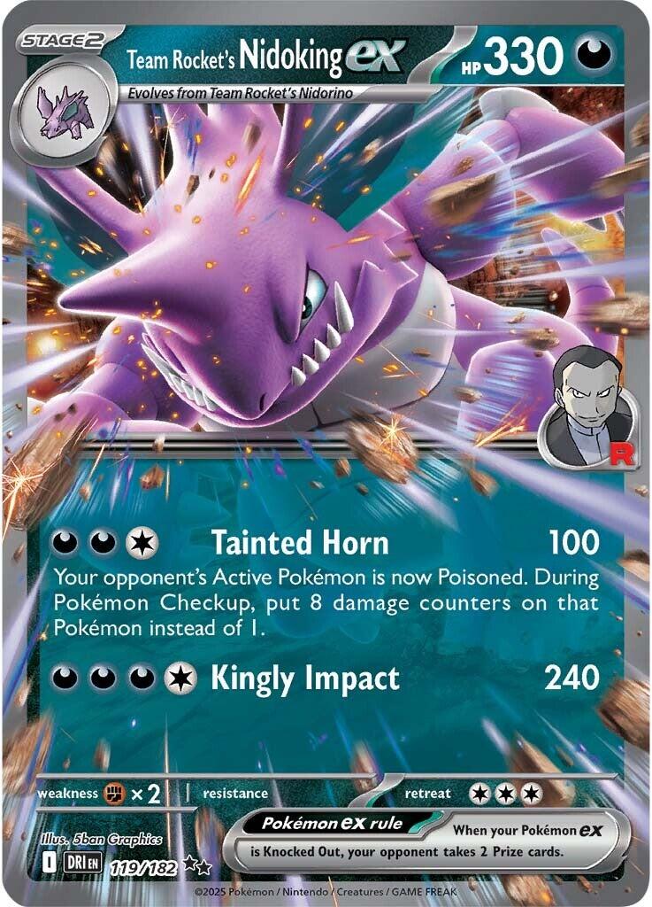 Team Rocket's Nidoking ex (119/182) [Scarlet & Violet: Destined Rivals] | Jack's On Queen