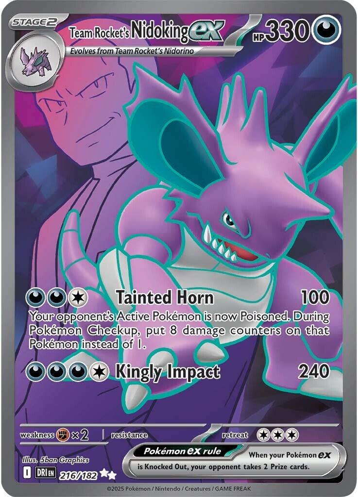 Team Rocket's Nidoking ex (216/182) [Scarlet & Violet: Destined Rivals] | Jack's On Queen