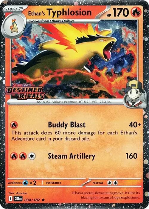 Ethan's Typhlosion (034/182) (Destined Rivals Stamp) [Scarlet & Violet: Destined Rivals] | Jack's On Queen