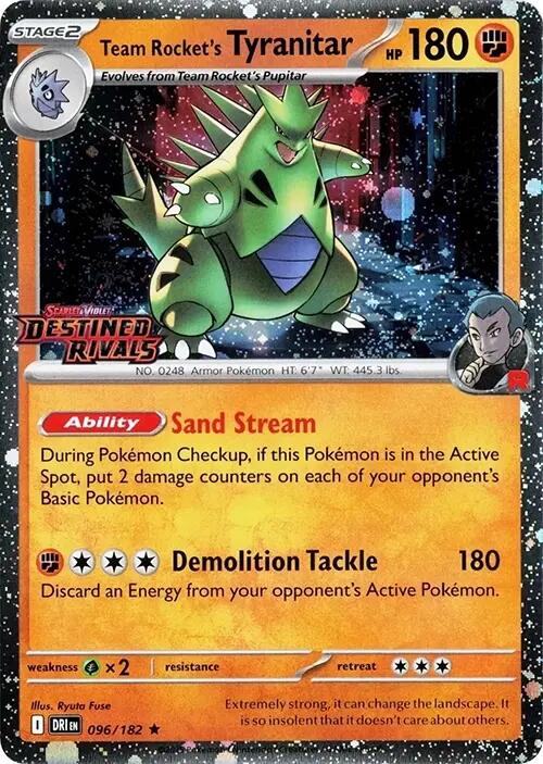 Team Rocket's Tyranitar (096/182) (Destined Rivals Stamp) [Scarlet & Violet: Destined Rivals] | Jack's On Queen