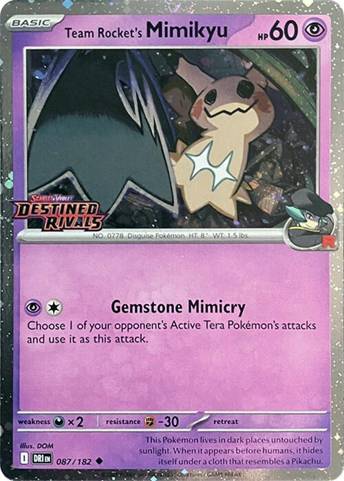 Team Rocket's Mimikyu (087/182) (Destined Rivals Stamp) [Scarlet & Violet: Destined Rivals] | Jack's On Queen