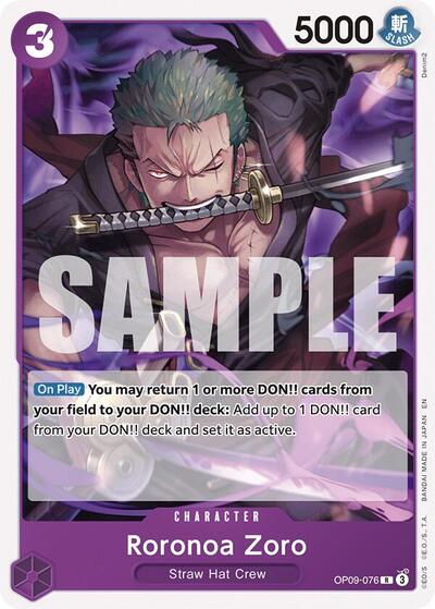 Roronoa Zoro (Reprint) (OP09-076) [Starter Deck 26: PURPLE/BLACK Monkey.D.Luffy] | Jack's On Queen