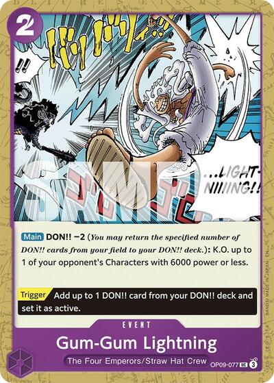 Gum-Gum Lightning (Reprint) (OP09-077) [Starter Deck 26: PURPLE/BLACK Monkey.D.Luffy] | Jack's On Queen