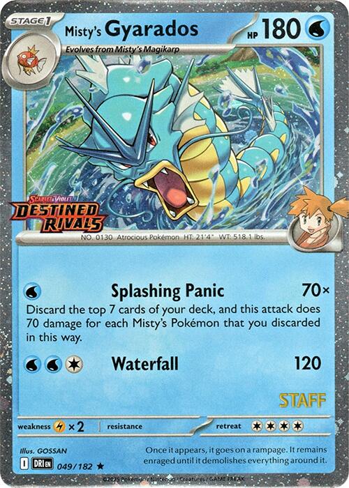 Misty's Gyarados (049/182) (Prerelease Staff) [Scarlet & Violet: Destined Rivals] | Jack's On Queen