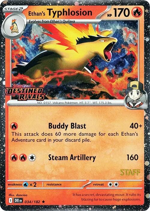 Ethan's Typhlosion (034/182) (Prerelease Staff) [Scarlet & Violet: Destined Rivals] | Jack's On Queen