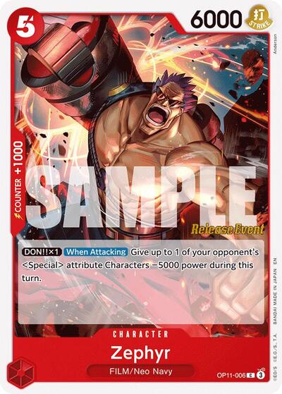 Zephyr (OP11-006) [A Fist of Divine Speed Release Event Cards] | Jack's On Queen