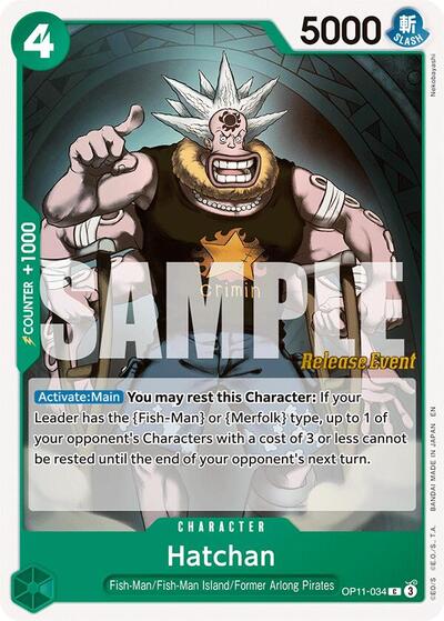 Hatchan (OP11-034) [A Fist of Divine Speed Release Event Cards] | Jack's On Queen