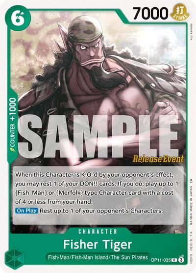 Fisher Tiger (OP11-035) [A Fist of Divine Speed Release Event Cards] | Jack's On Queen