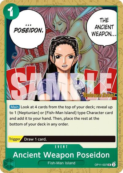 Ancient Weapon Poseidon (OP11-037) [A Fist of Divine Speed Release Event Cards] | Jack's On Queen