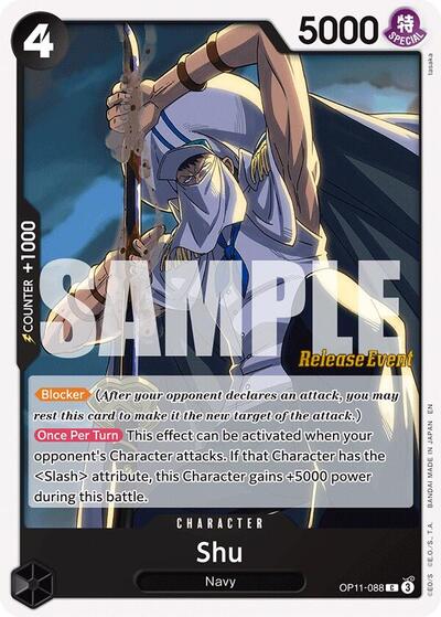 Shu (OP11-088) [A Fist of Divine Speed Release Event Cards] | Jack's On Queen