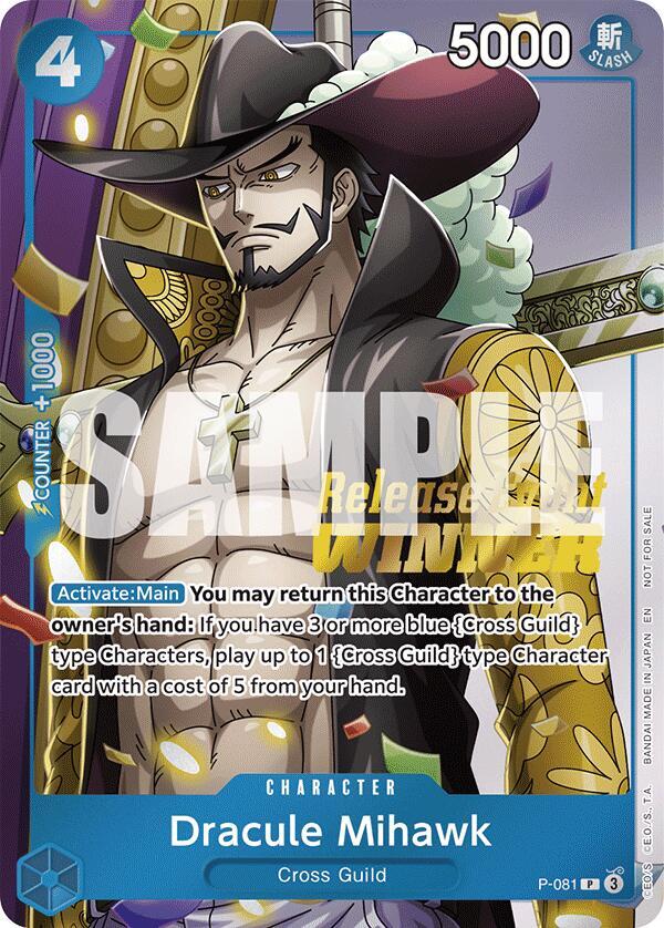 Dracule Mihawk (OP11 Release Event Winner) (P-081) [One Piece Promotion Cards] | Jack's On Queen