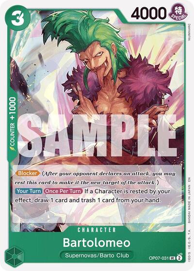 Bartolomeo (Reprint) (OP07-031) [Starter Deck 24: GREEN Jewelry Bonney] | Jack's On Queen