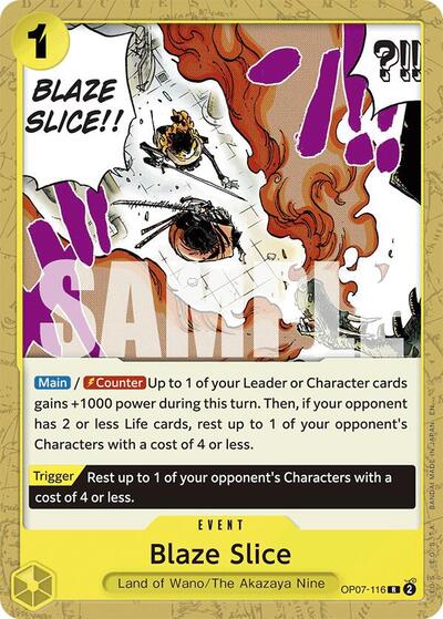 Blaze Slice (Reprint) (OP07-116) [Starter Deck 28: GREEN/YELLOW Yamato] | Jack's On Queen